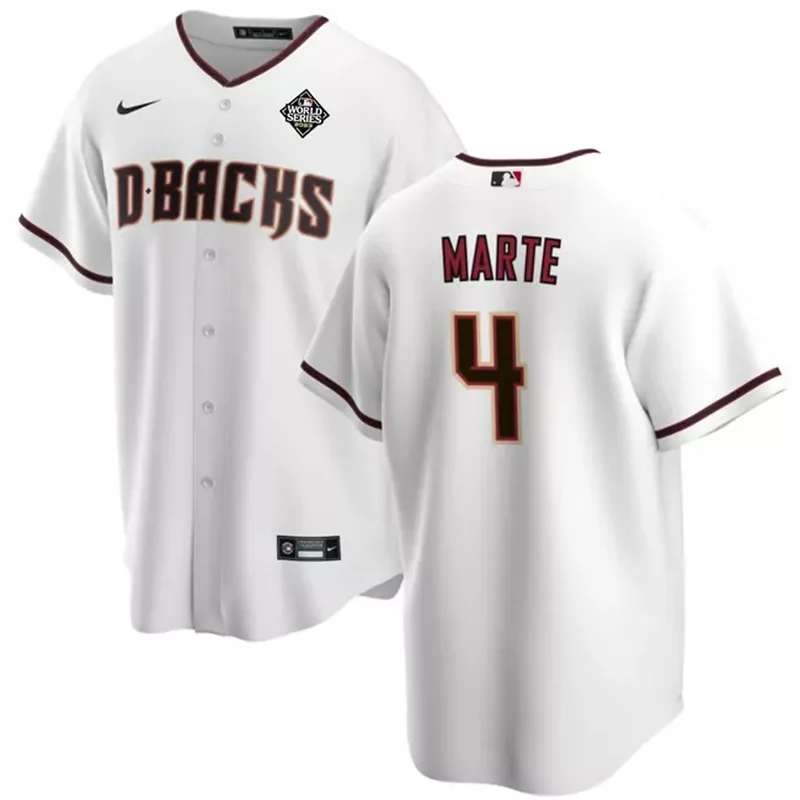 Arizona Diamondbacks #4 Ketel Marte White 2023 World Series Cool Base Stitched Baseball Baseball jersey