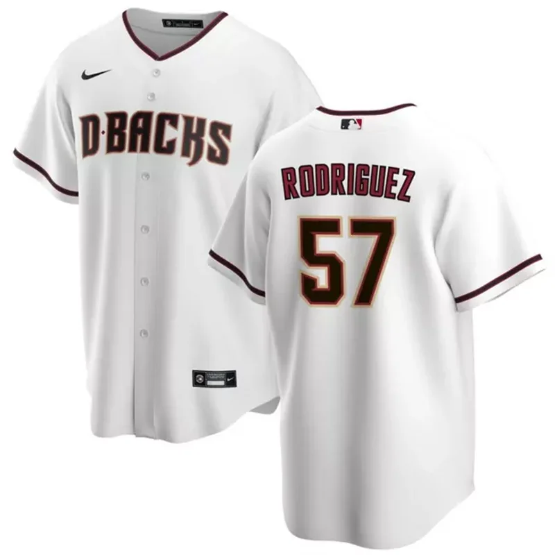 Arizona Diamondbacks #57 Eduardo Rodriguez White Cool Base Stitched Baseball Baseball jersey