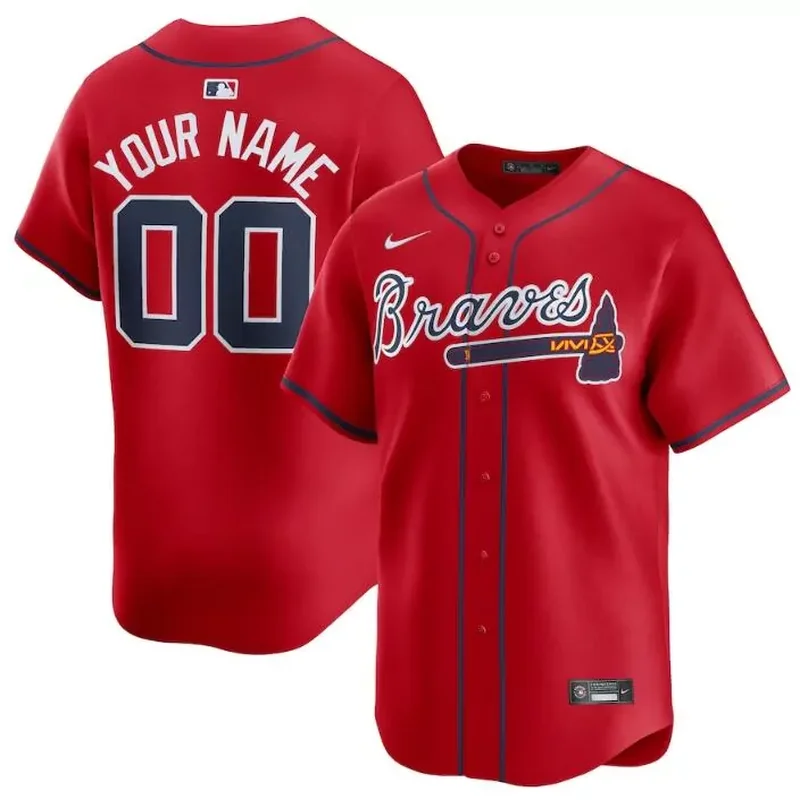 Atlanta Braves Active Player Custom Red 2024 Alternate Limited Stitcheds Baseball jersey