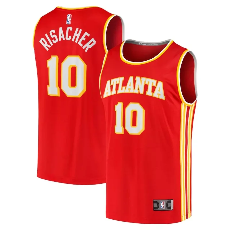 Atlanta Hawks #10 Zaccharie Risacher 2024 NBA Draft Fast Break Player Icon Edition Red Basketball jersey