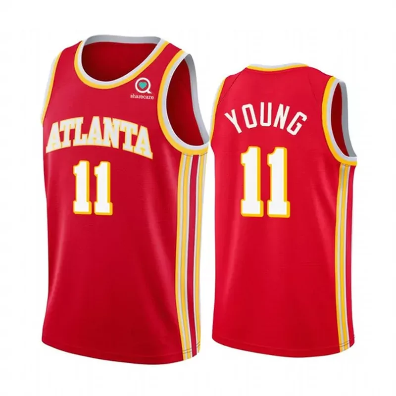 Atlanta Hawks 11 Trae Young Red Icon Edition Basketball jersey
