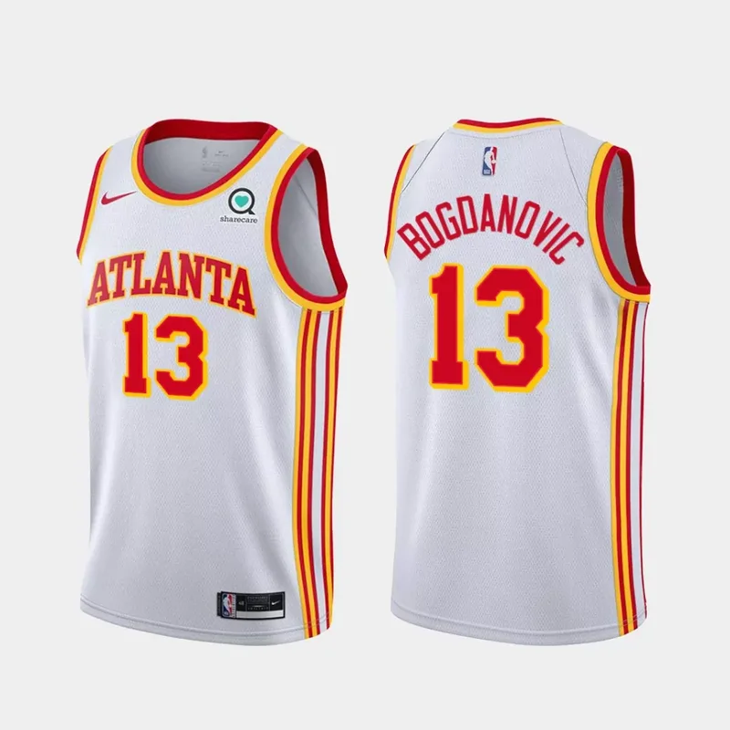Atlanta Hawks #13 Bogdan Bogdanovic Eagle White 21 White Association Basketball jersey
