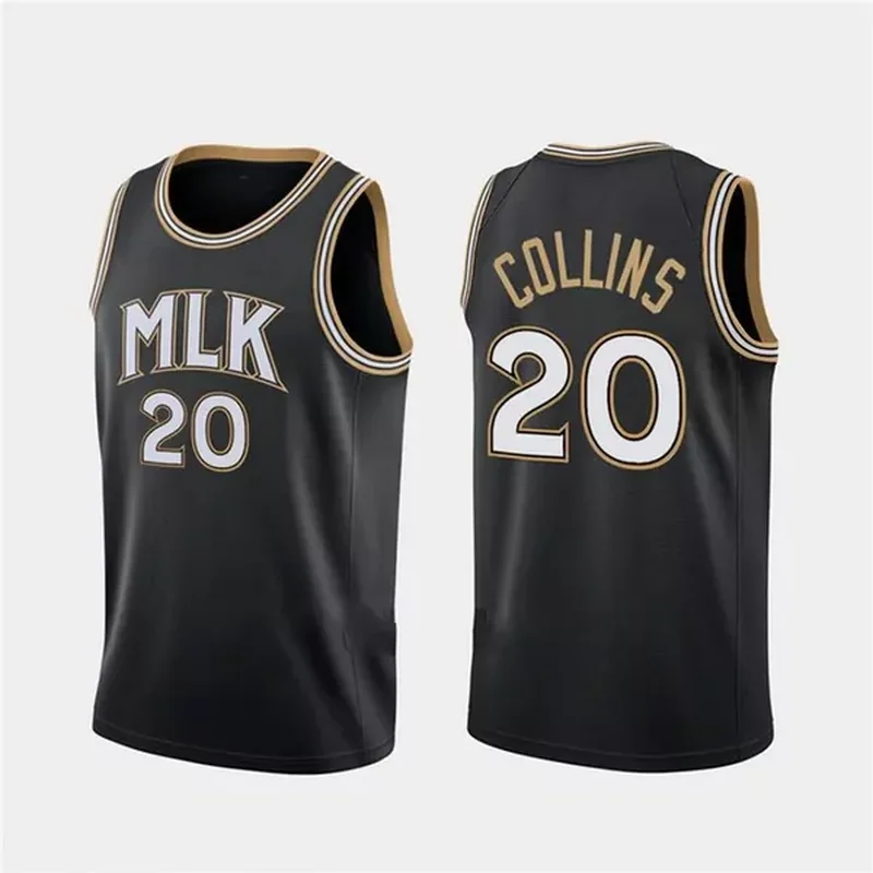 Atlanta Hawks 12 De'Andre Hunter 2020 City Black City Edition Basketball jersey - Image 4