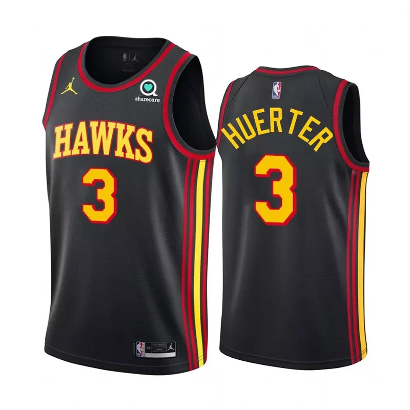 Atlanta Hawks 3 Kevin Huerter Eagle Black Basketball jersey