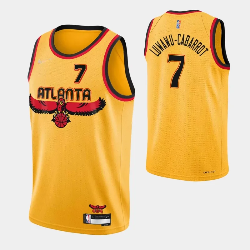 Atlanta Hawks #7 Timothe Luwawu Cabarrot 75th Anniversary City Gold Basketball jersey