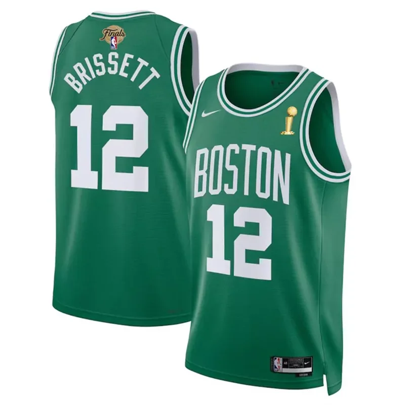 Boston Celtics #12 Oshae Brissett Kelly Green 2024 Finals Champions Icon Edition Stitched Basketball jersey