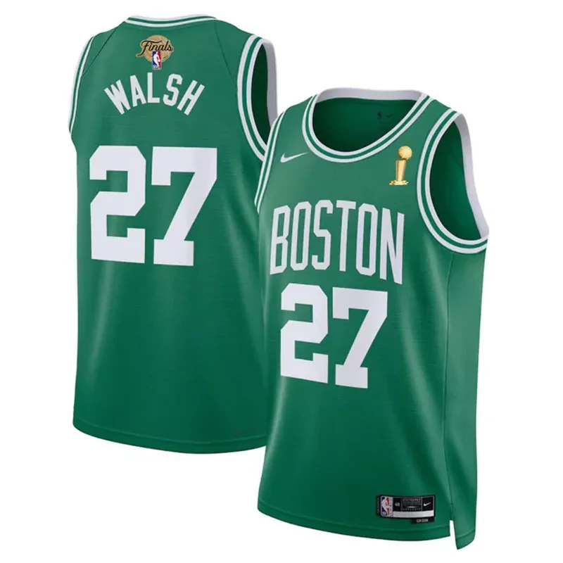 Boston Celtics #27 Jordan Walsh Kelly Green 2024 Finals Champions Icon Edition Stitched Basketball jersey