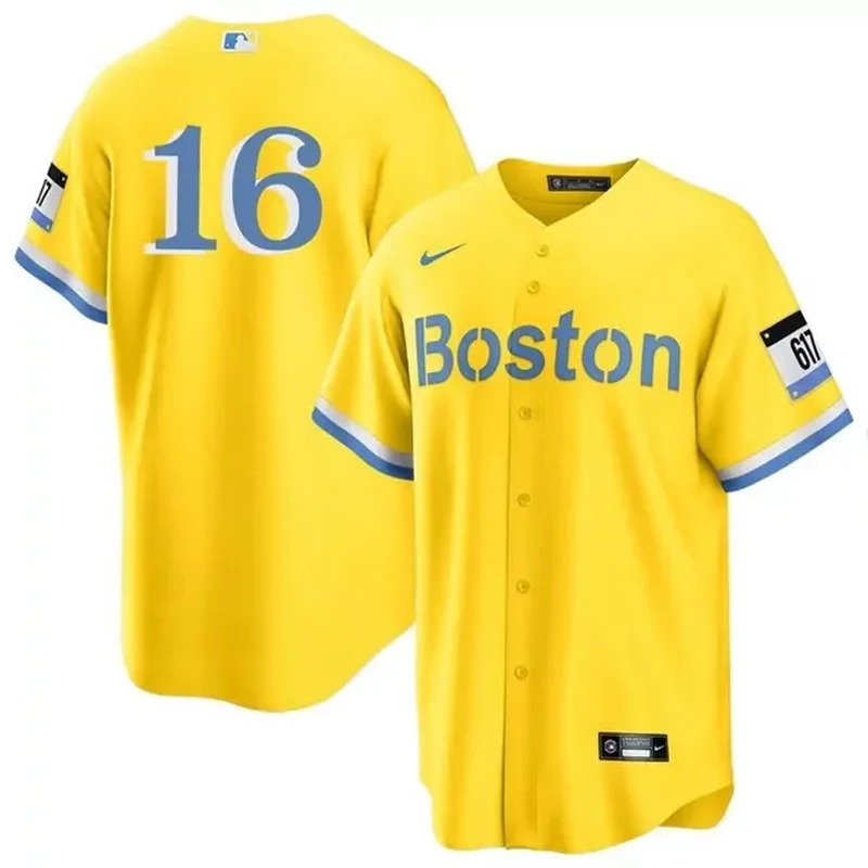 Boston Red Sox #10 Trevor Story Gold City Connect Stitched Baseball Baseball jersey - Image 2