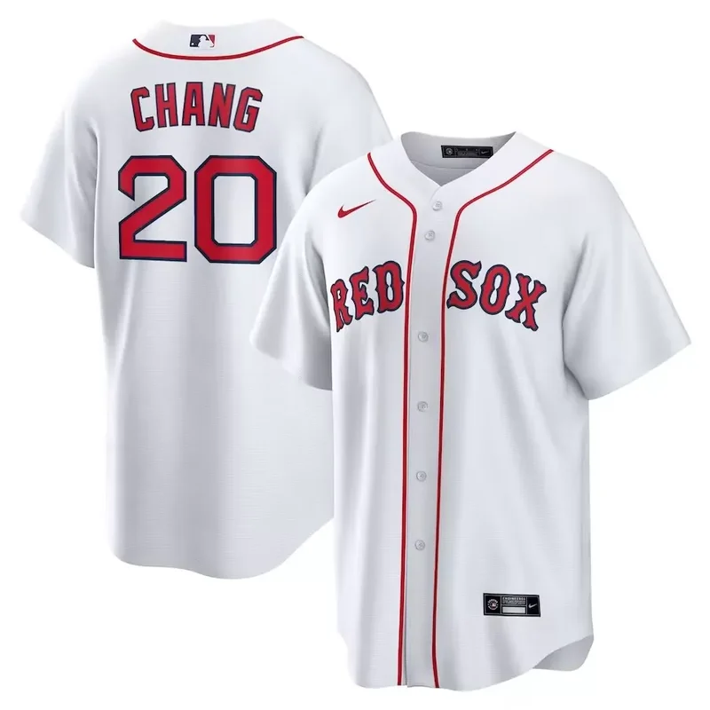 Boston Red Sox #20 Yu Chang Home White Men Baseball jersey