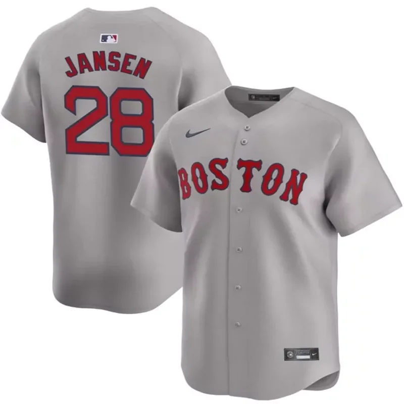 Boston Red Sox Custom name number Away Limited Custom Gray Baseball jersey - Image 5