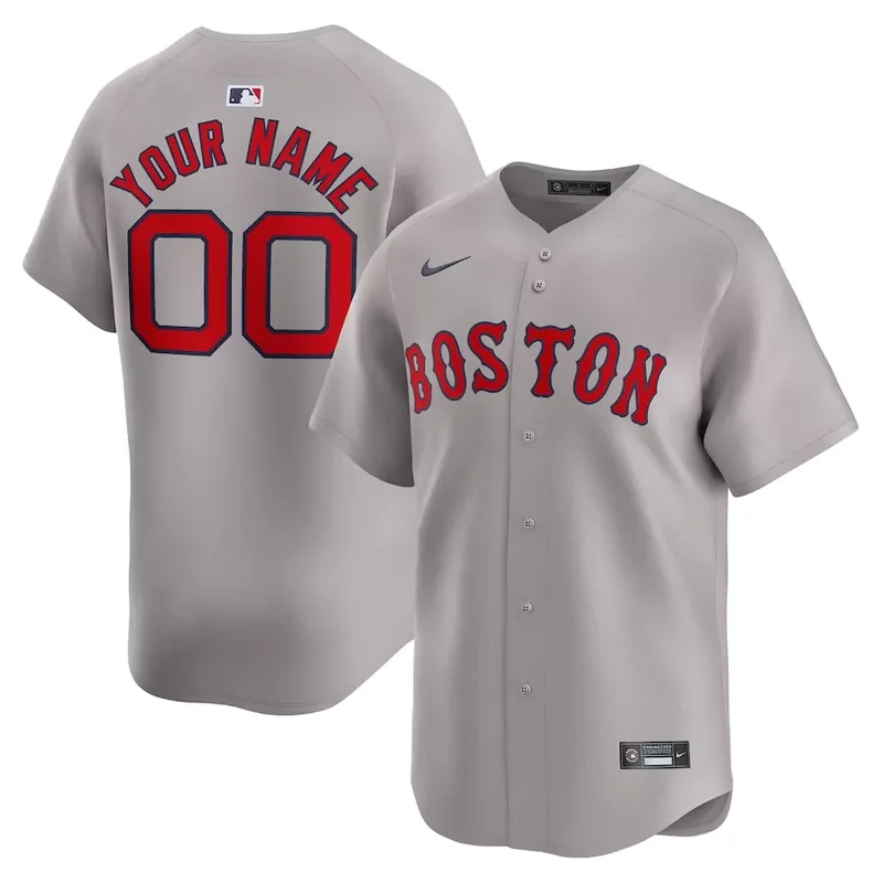 Boston Red Sox Custom name number Away Limited Custom Gray Baseball jersey