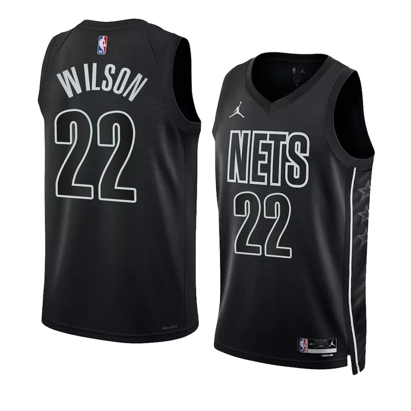 Brooklyn Nets #22 Jalen Wilson Statement Edition Black 2023 NBA Draft Basketball jersey