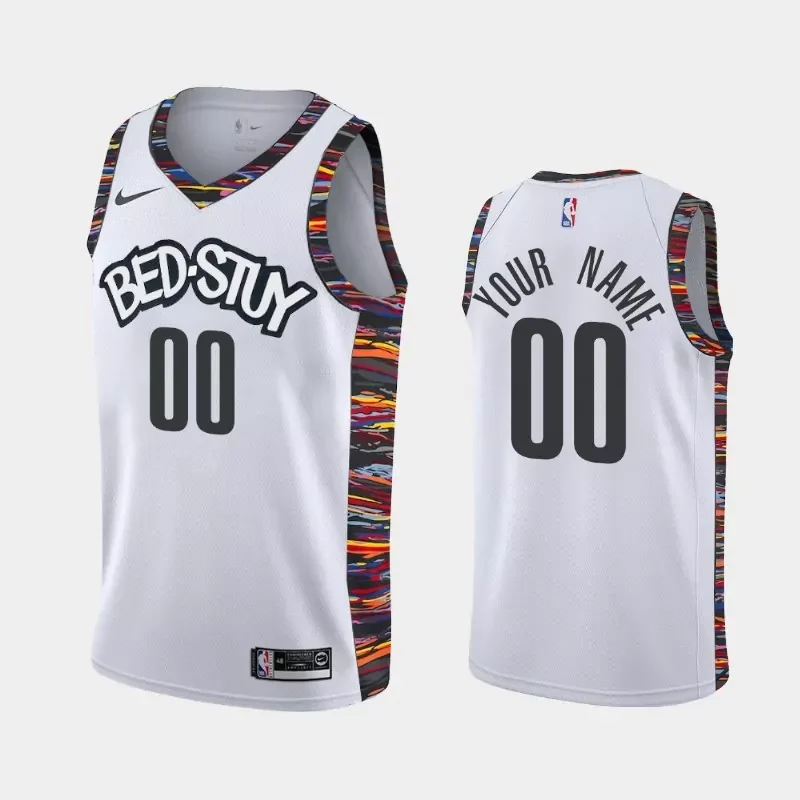 Brooklyn Nets Custom Name and Number White Basketball jersey