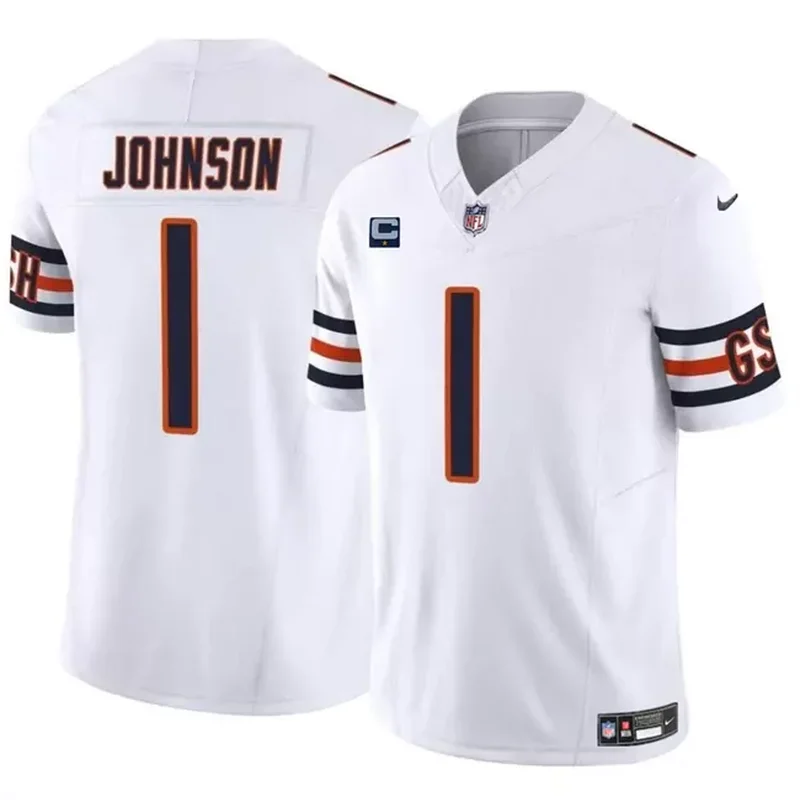 Chicago Bears #18 Caleb Williams White 2024 F.U.S.E. With Draft Patch And 1 Star C Football jersey - Image 4