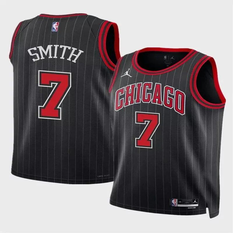 chicago bulls #3 josh giddey black statement edition stitched basketball Basketball jersey - Image 4