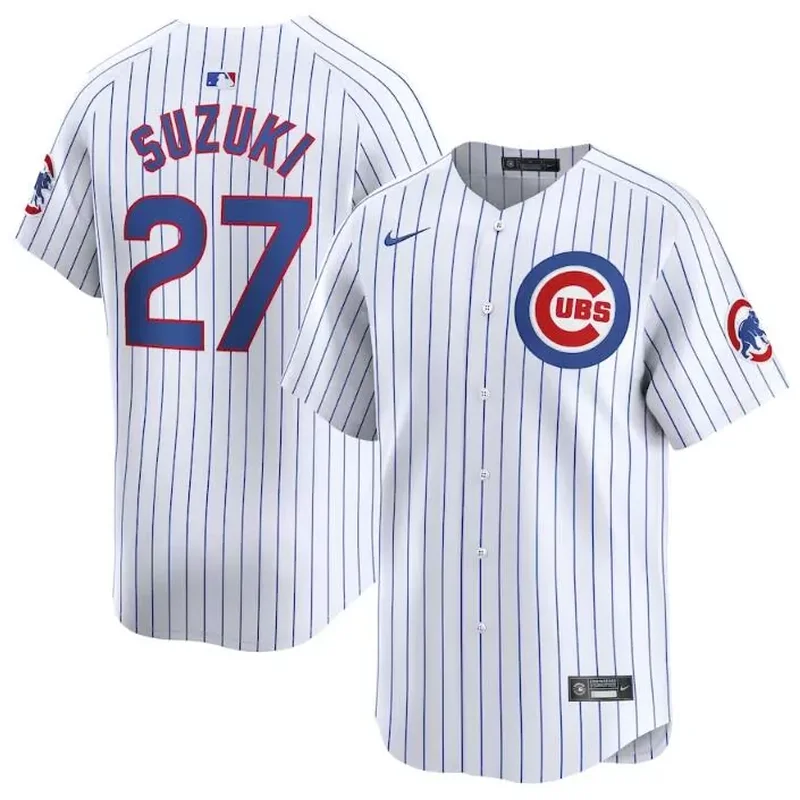 Chicago Cubs #27 Seiya Suzuki White 2024 Home Limited Stitched Baseball Baseball jersey
