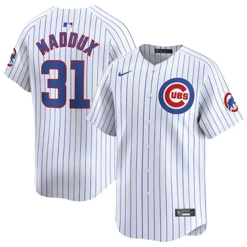 Chicago Cubs #31 Greg Maddux White 2024 Home Limited Stitched Baseball Baseball jersey