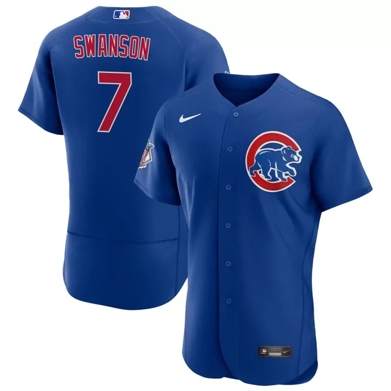 Chicago Cubs #7 Dansby Swanson Alternate Royal Baseball jersey