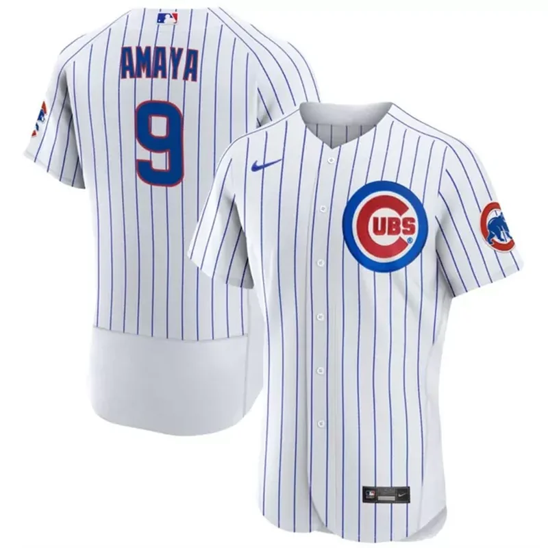 Chicago Cubs #9 Miguel Amaya White Flex Base Stitched Baseball Baseball jersey