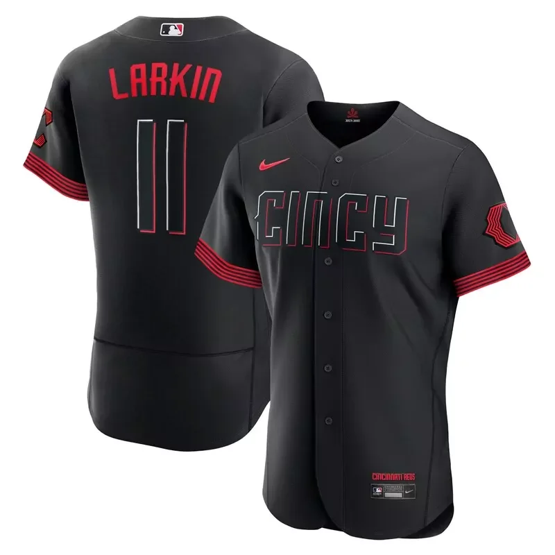 Cincinnati Reds #11 Barry Larkin Black 2023 City Connect Player Baseball jersey