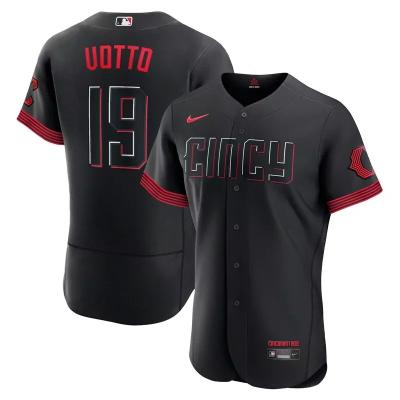 Cincinnati Reds #19 Joey Votto Black 2023 City Connect Player Baseball jersey