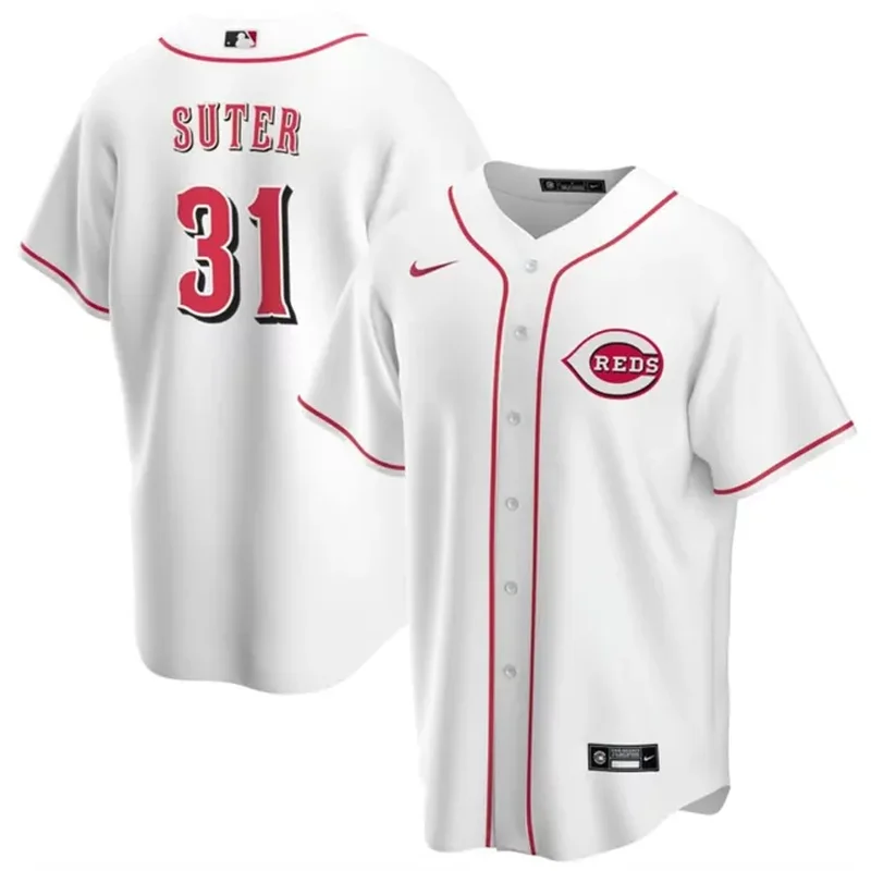 Cincinnati Reds #31 Brent Suter White Cool Base Stitched Baseball Baseball jersey