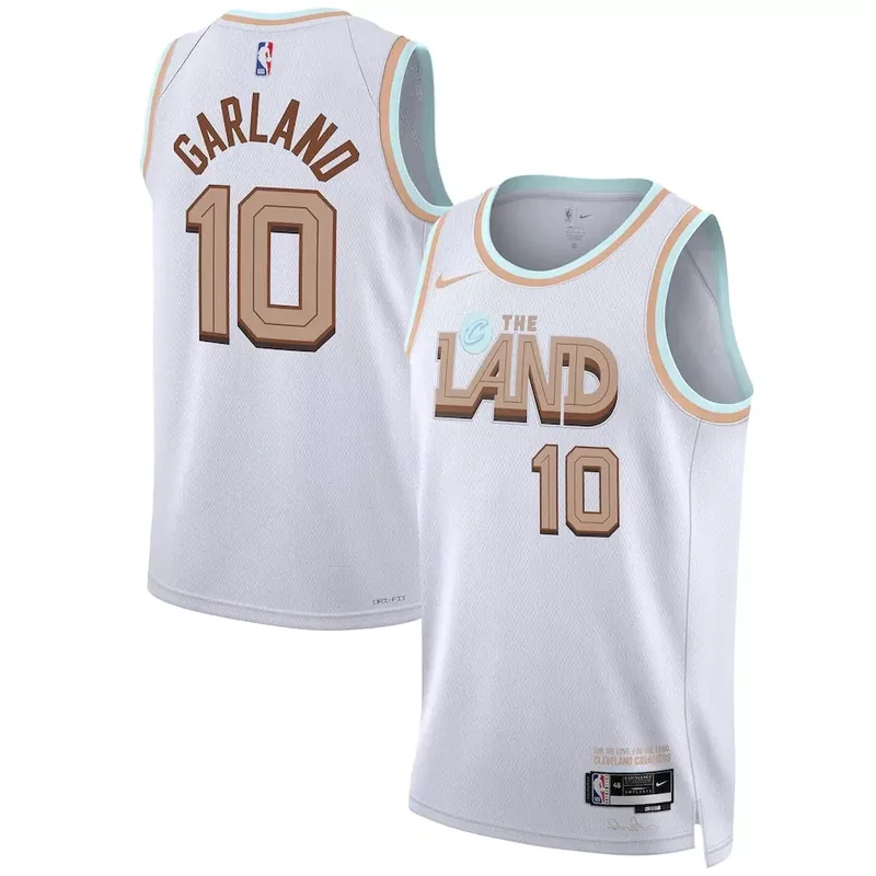 Cleveland Cavaliers #10 Darius Garland Unisex 202223 City Edition White Basketball jersey