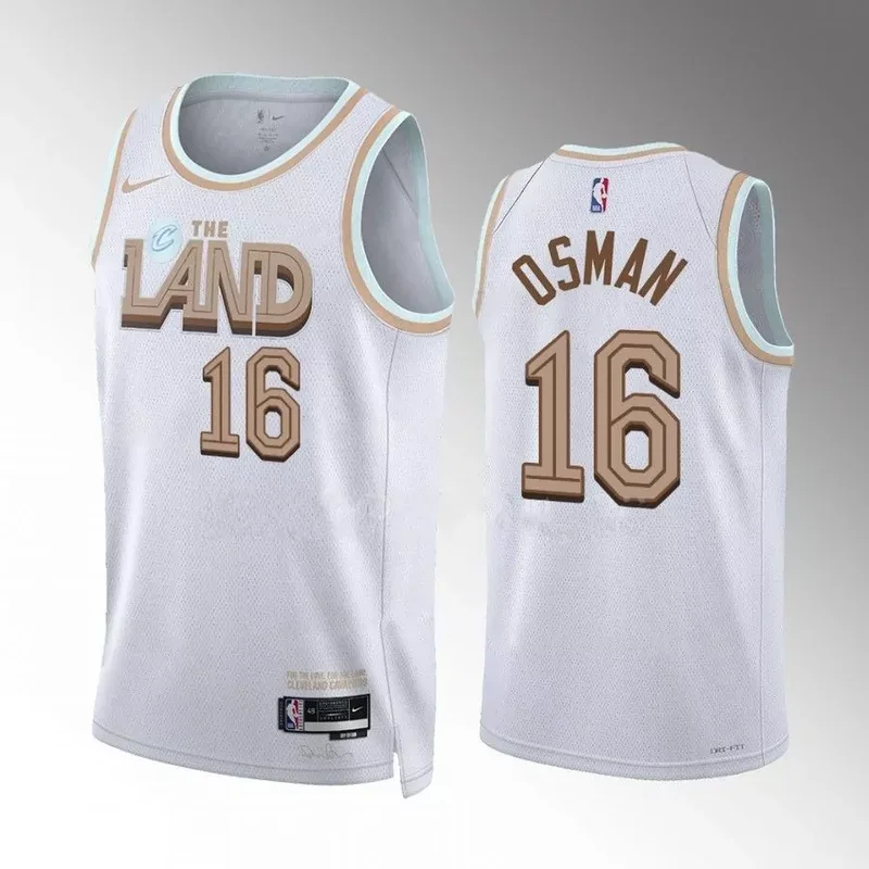 Cleveland Cavaliers #16 cedi osman 2022 23 city edition white jersey 1 Basketball jersey