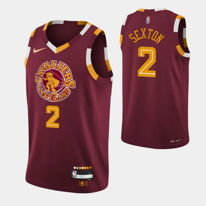 Cleveland Cavaliers #2 Collin Sexton 75th Anniversary City Wine Basketball jersey