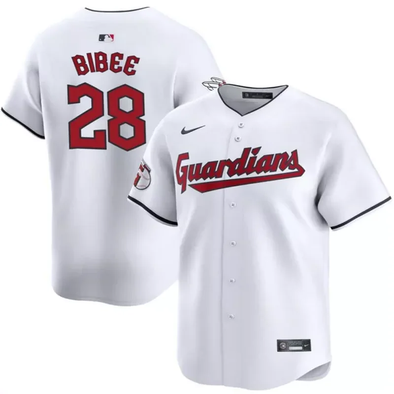 Cleveland Guardians #28 Tanner Bibee White Cool Base Stitched Baseball Baseball jersey