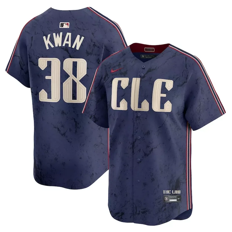 Cleveland Guardians #38 Steven Kwan Navy 2024 City Connect Limited Stitched Baseball jersey - Image 3