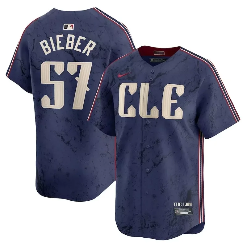 Cleveland Guardians #48 Emmanuel Clase Navy 2024 City Connect Limited Stitched Baseball jersey - Image 4