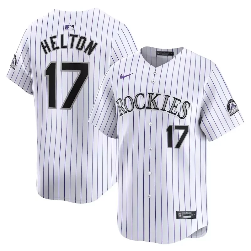 Colorado Rockies #17 Todd Helton Home Limited Player White Baseball jersey