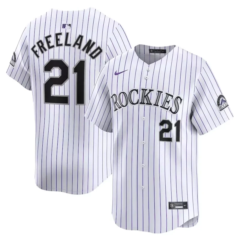 Colorado Rockies #44 Elehuris Montero Home Limited Player White Baseball jersey - Image 3