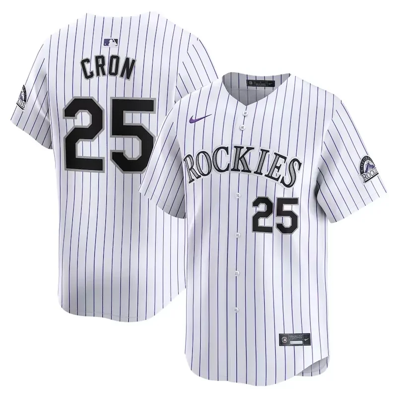 Colorado Rockies #25 CJ Cron Home Limited Player White Baseball jersey
