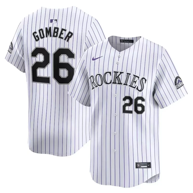 Colorado Rockies #44 Elehuris Montero Home Limited Player White Baseball jersey - Image 4