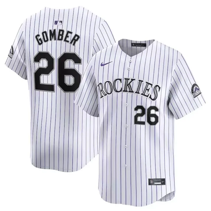 Colorado Rockies #26 Austin Gomber White Home Limited Stitched Baseball Baseball jersey