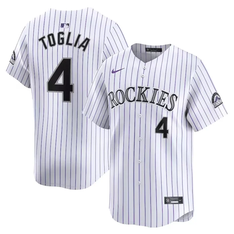 Colorado Rockies #4 Michael Toglia Home Limited Player White Baseball jersey