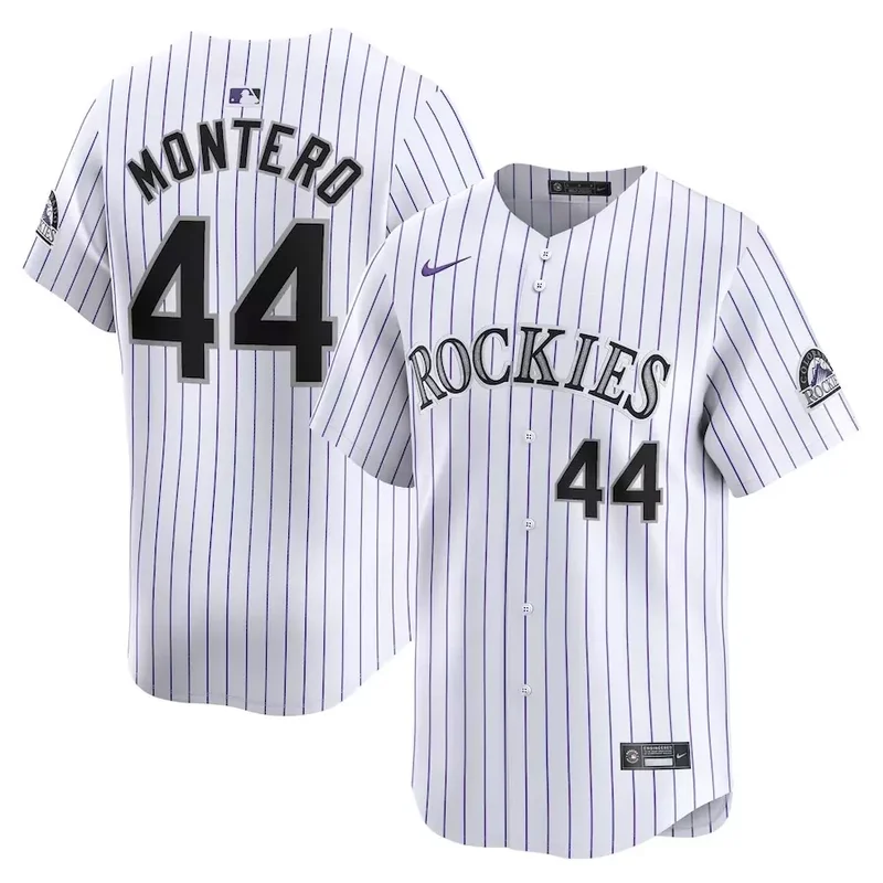 Colorado Rockies #44 Elehuris Montero Home Limited Player White Baseball jersey