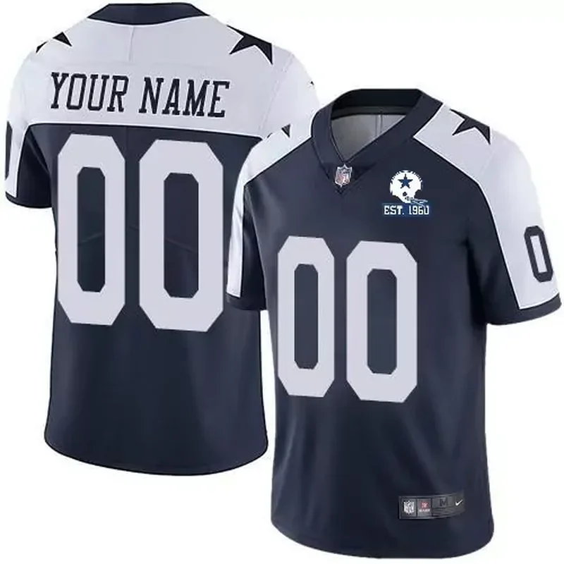 Dallas Cowboys 21 Ezekiel Elliott Blue Navy Patch Edition Men Football jersey - Image 2