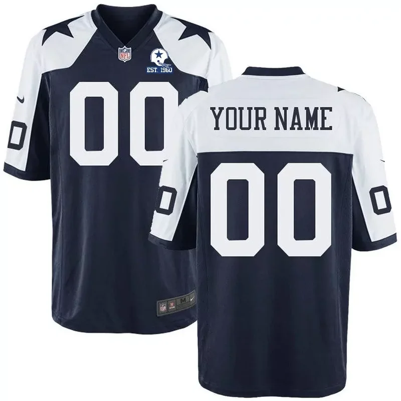 Dallas Cowboys 21 Ezekiel Elliott Blue Navy Patch Edition Men Football jersey - Image 4