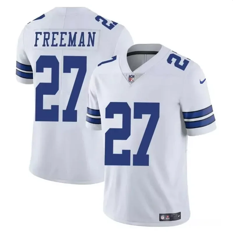 Dallas Cowboys 21 Ezekiel Elliott White Navy Arm Edition Football jersey - Image 2