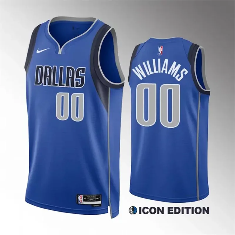 Dallas Mavericks #00 Brandon Williams Blue Icon Edition Stitched Basketball Basketball jersey
