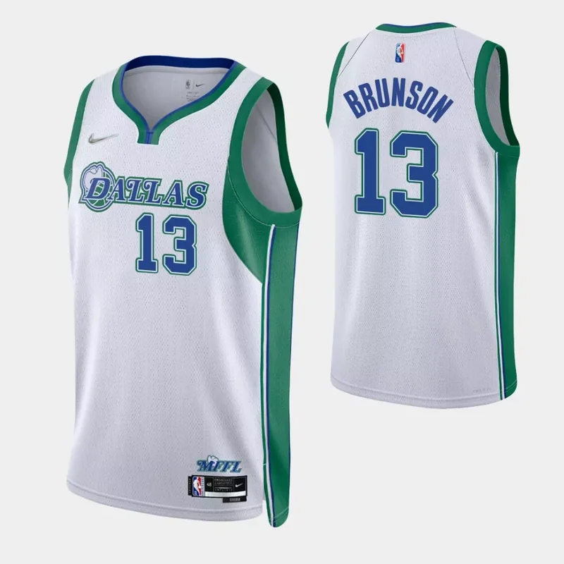 Dallas Mavericks #13 Jalen Brunson 2021 22 NBA 75th City White Basketball jersey
