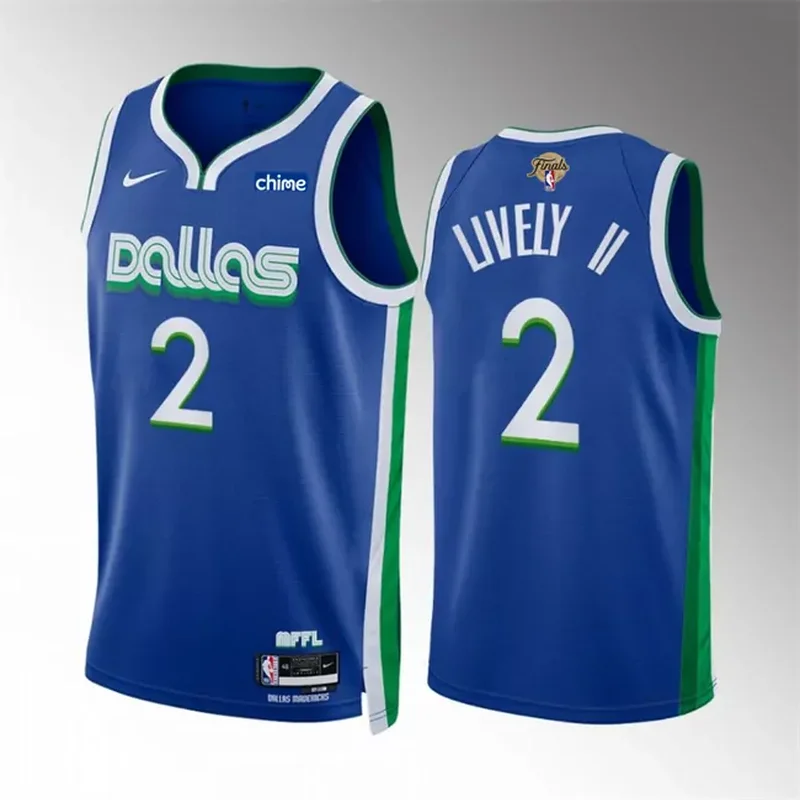 Dallas Mavericks #2 Dereck Lively II Blue 2024 Finals City Edition Stitched Basketball Basketball jersey