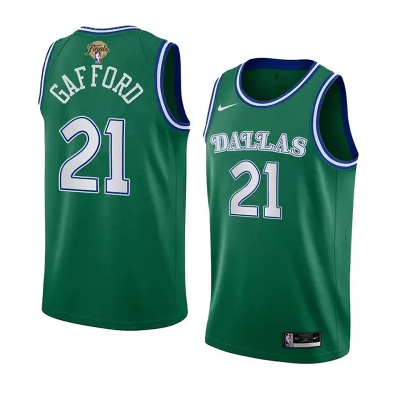 Dallas Mavericks #21 Daniel Gafford Green 2024 Finals Classic Edition Stitched Basketball jersey