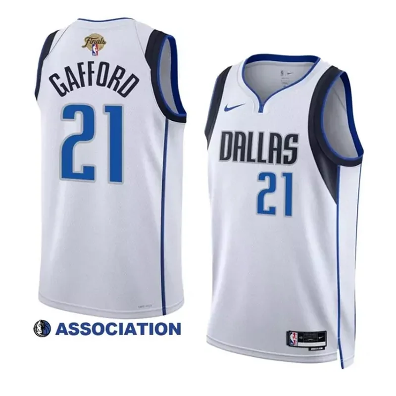 Dallas Mavericks #21 Daniel Gafford White 2024 Finals Association Edition Stitched Basketball jersey