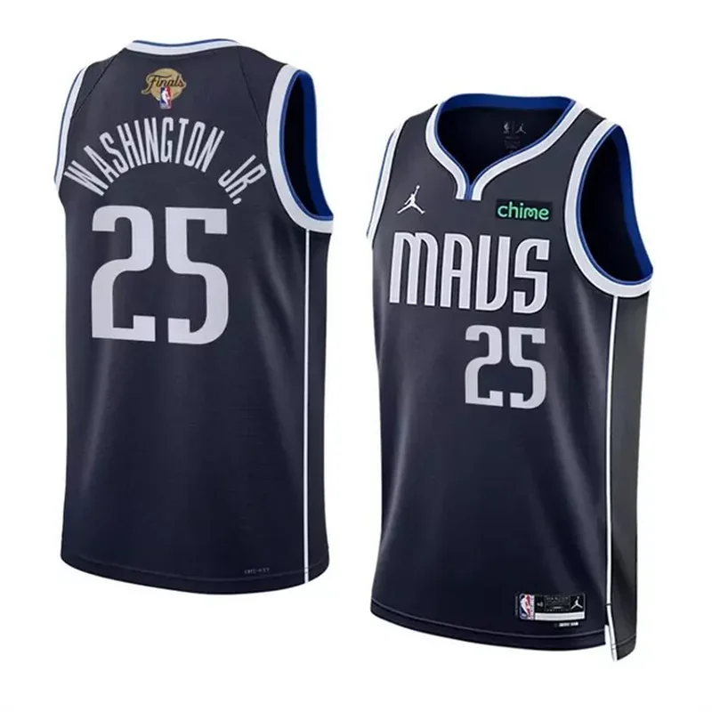 Dallas Mavericks #25 P.J. Washington Jr. Navy 2024 Finals Statement Edition Stitched Basketball jersey