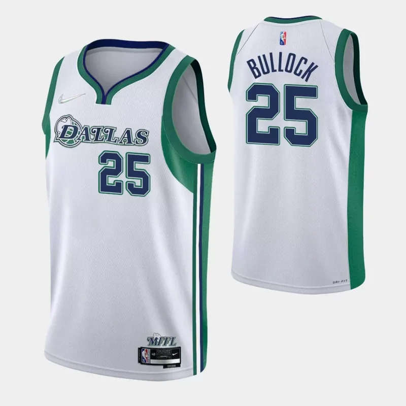 Dallas Mavericks #25 Reggie Bullock 2021 22 City Edition White Basketball jersey