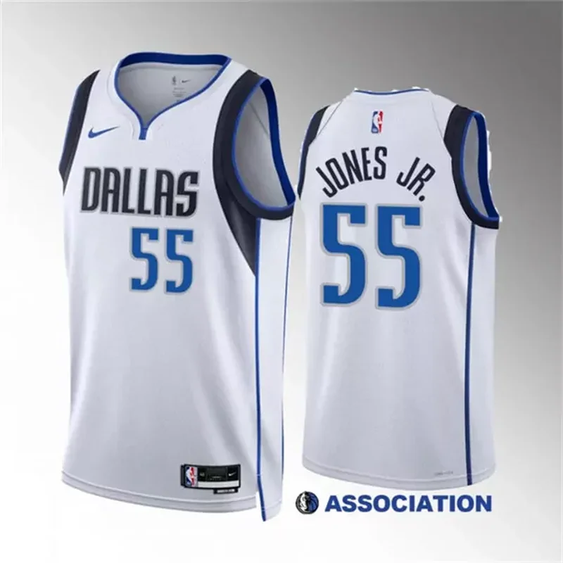 Dallas Mavericks #55 Derrick Jones Jr Blue City Edition Stitched Basketball jersey - Image 4